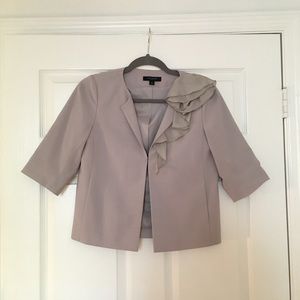 Ann Taylor cropped grey blazer